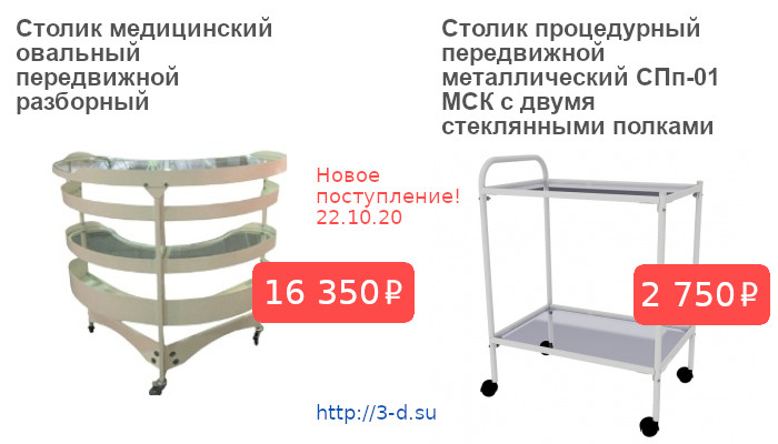 Купить Столик СПп-01 МСК или Столик медицинский овальный передвижной разборный в Донецке